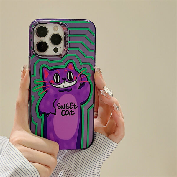 Apple iPhone 15 Series Plastik iPhone 15 Pro Max Handyhülle Katze Karikatur – Bild 3