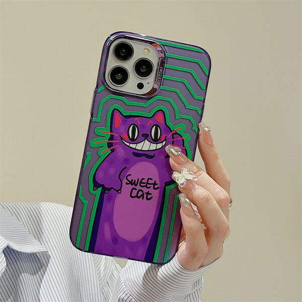 Apple iPhone 15 Series Plastik iPhone 15 Pro Max Handyhülle Katze Karikatur – Bild 4
